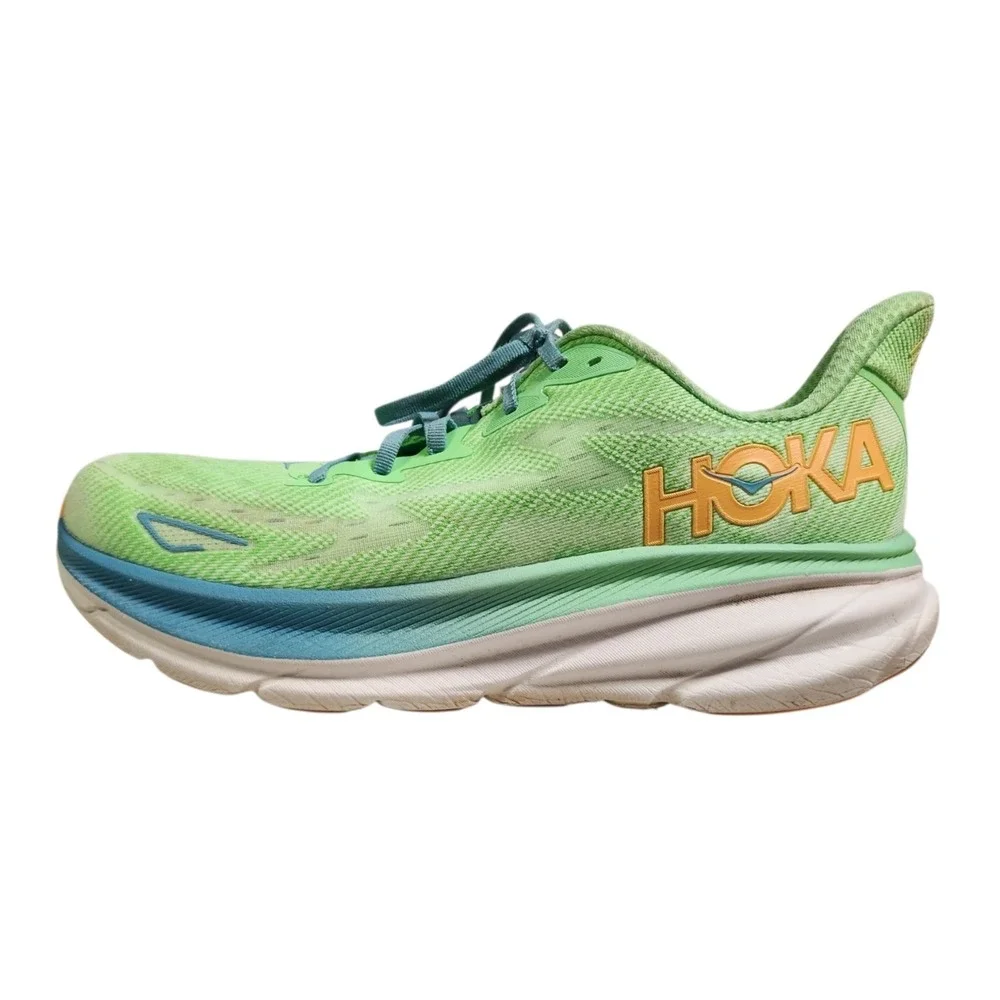 HOKA One One Clifton  9 Men's Size 11 D Zest Lime Green Glow Running Shoe